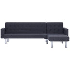 Sofá cama en forma de L Gris oscuro Poliéster