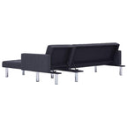 Sofá cama en forma de L Gris oscuro Poliéster