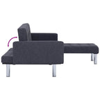 Sofá cama en forma de L Gris oscuro Poliéster