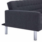Sofá cama en forma de L Gris oscuro Poliéster