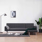 L-shaped Sofa Bed Dark gray Polyester