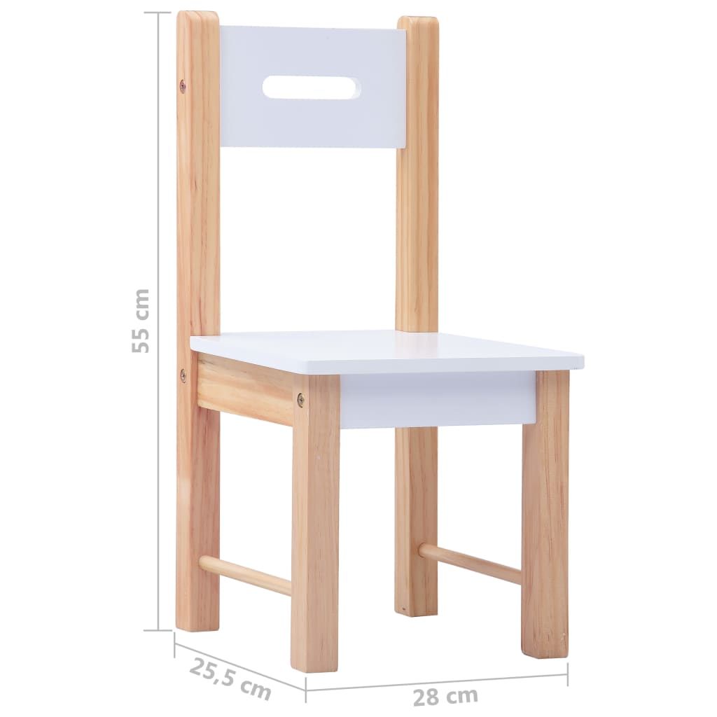 Mesa y sillas infantiles 3 pzas con pizarra negro y blanco