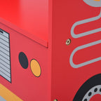 Mesa y sillas infantiles 3 pzas madera forma de camión bomberos