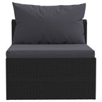 Set de muebles de jardín 9 pzas y cojines ratán sintético negro