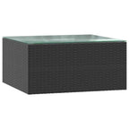 Set de muebles de jardín 9 pzas y cojines ratán sintético negro