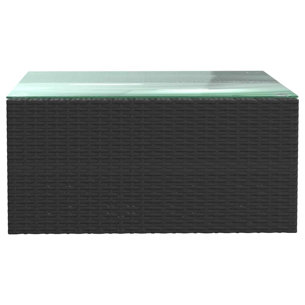 Set de muebles de jardín 9 pzas y cojines ratán sintético negro