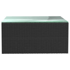 Set de muebles de jardín 9 pzas y cojines ratán sintético negro