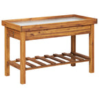 Mesa de cultivo de jardín madera maciza acacia tablero de zinc