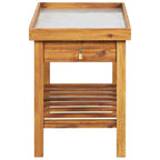 Mesa de cultivo de jardín madera maciza acacia tablero de zinc