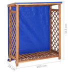 Caseta para leña madera maciza de acacia 105x38x115 cm