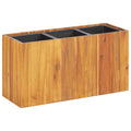 Arriate con 3 maceteros madera maciza de acacia