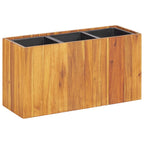 Arriate con 3 maceteros madera maciza de acacia
