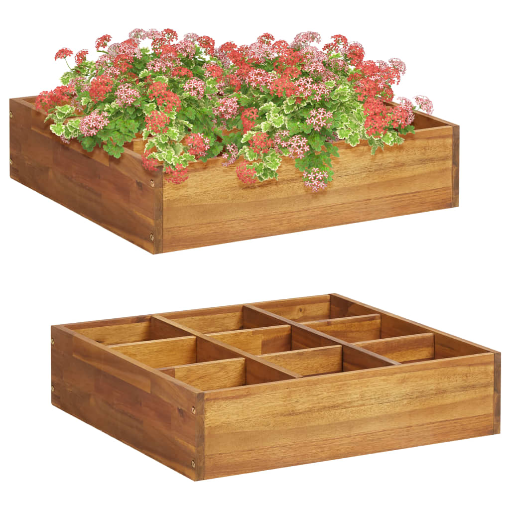Arriate de especias madera maciza de acacia 60x60x15 cm