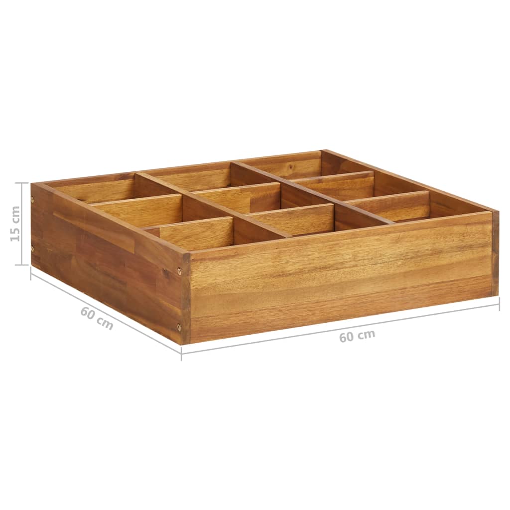 Arriate de especias madera maciza de acacia 60x60x15 cm
