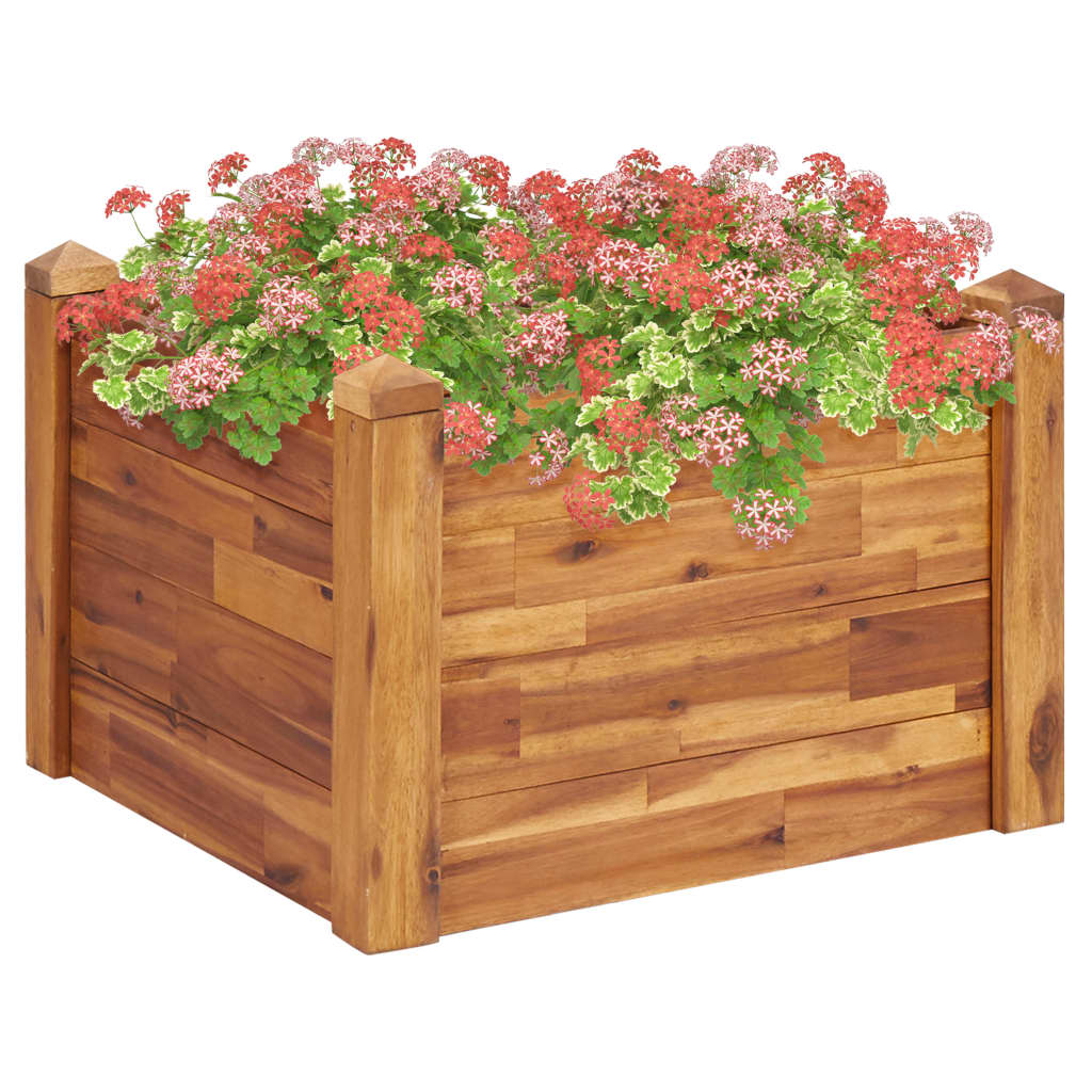 Arriate de madera de acacia 100x50x50 cm