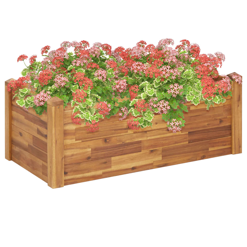 Arriate de madera de acacia 100x50x50 cm