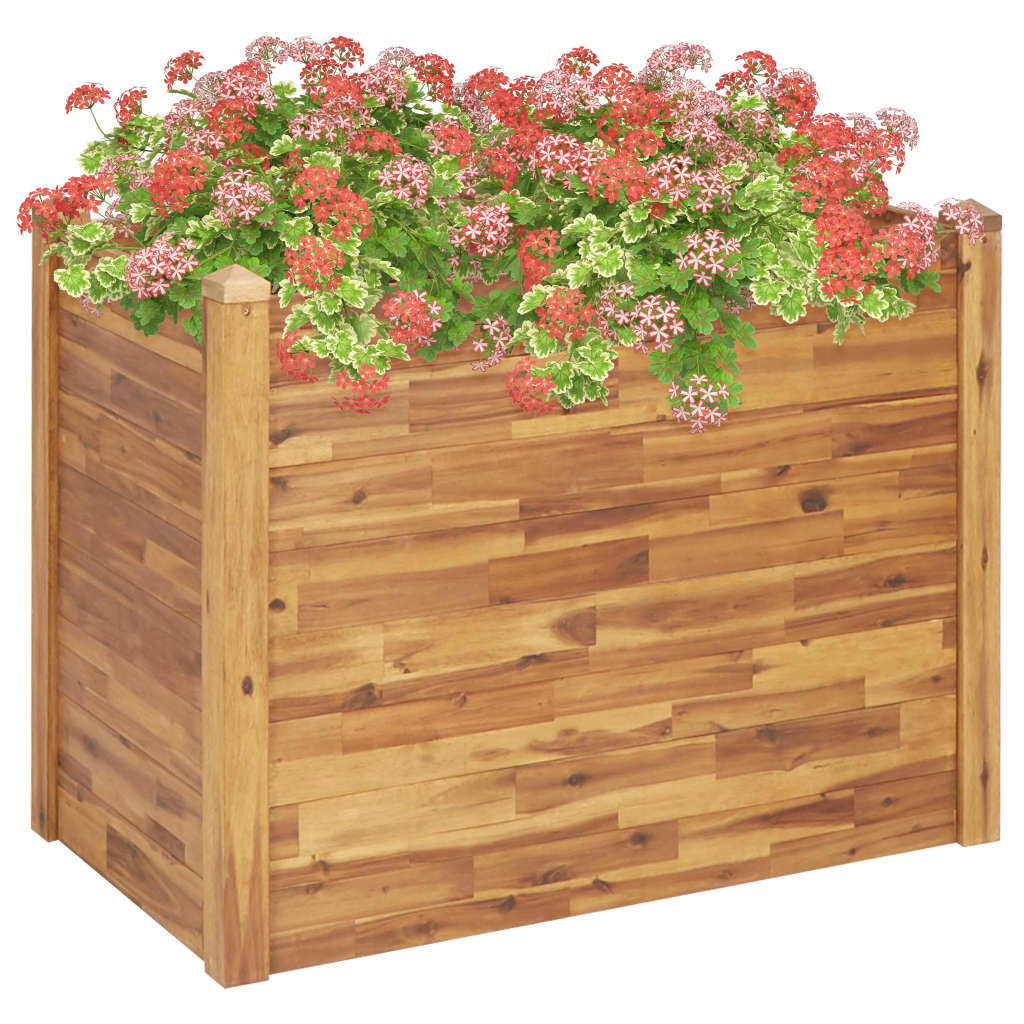 Arriate de madera de acacia 100x50x50 cm