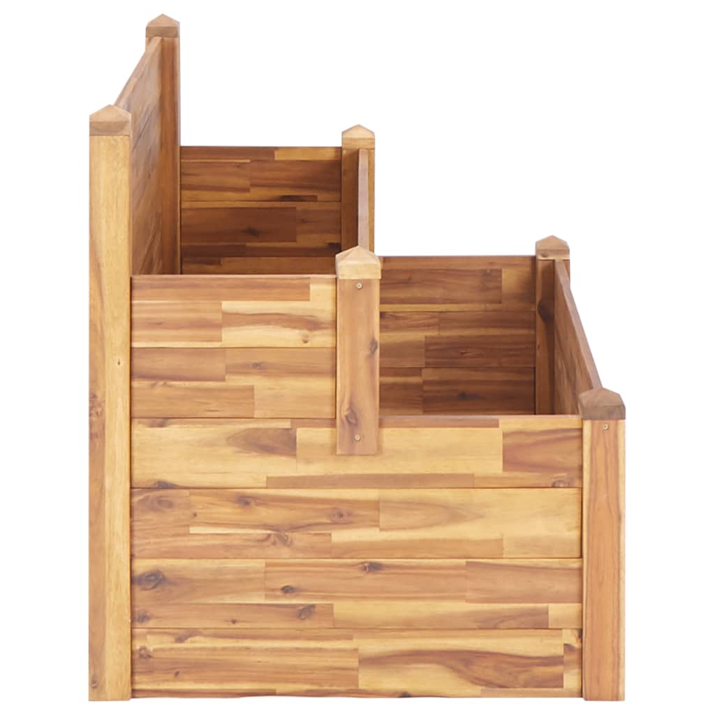 Jardinera de 2 niveles madera maciza de acacia 110x75x84 cm