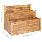 Jardinera de 2 niveles madera maciza de acacia 110x75x84 cm