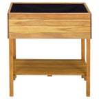 Jardinera elevada de madera maciza de acacia 78,5x58,5x78,5 cm