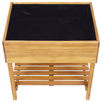 Jardinera elevada de madera maciza de acacia 78,5x58,5x78,5 cm