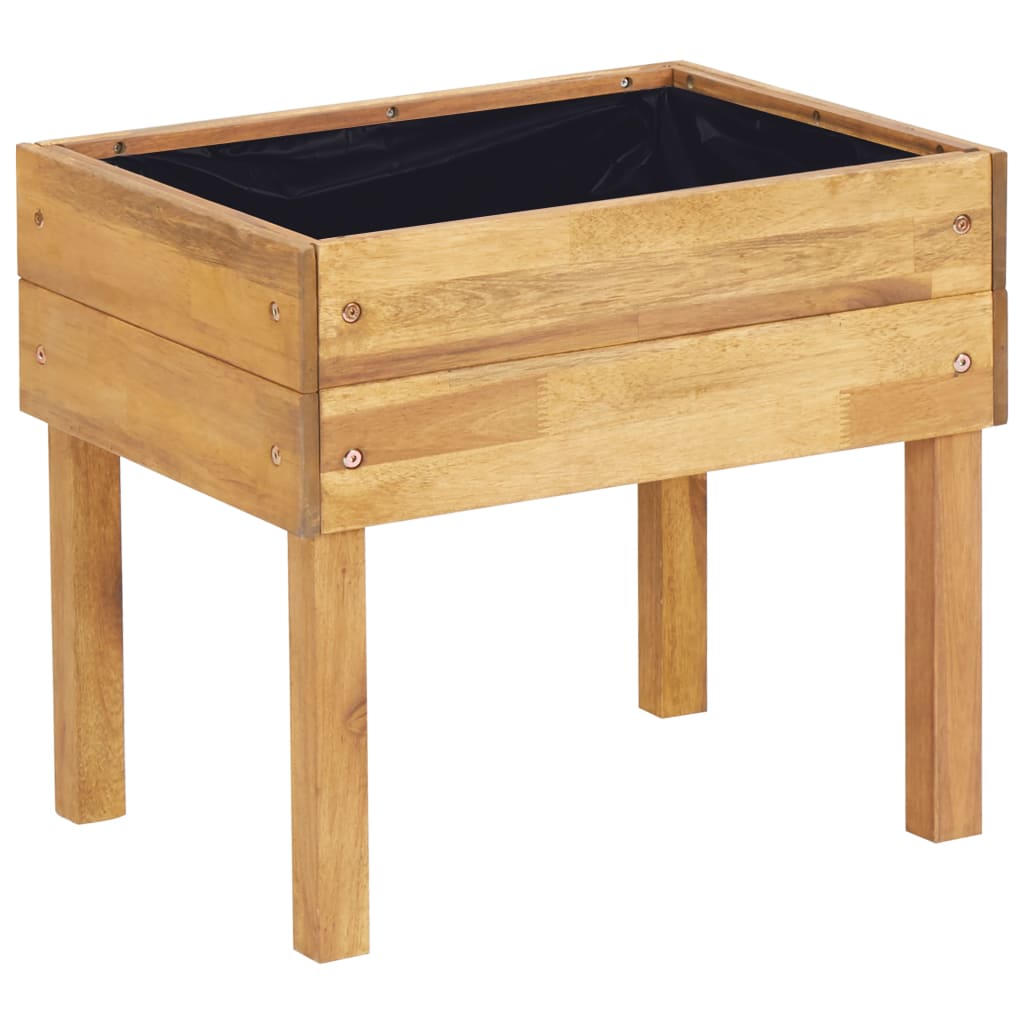 Jardinera elevada de madera maciza de acacia 50x40x45 cm