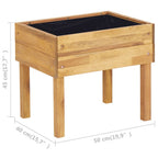 Jardinera elevada de madera maciza de acacia 50x40x45 cm