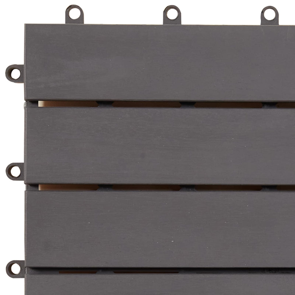 Tile de Decking 10 pcs Gris 30 x 30 cm Madera de Acacia