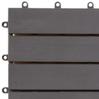 Tile de Decking 10 pcs Gris 30 x 30 cm Madera de Acacia