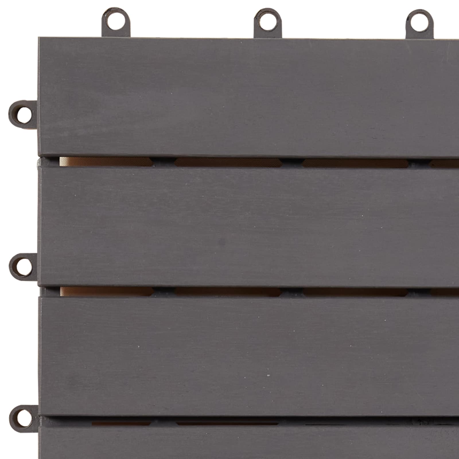 Tile de Decking 10 pcs Gris 30 x 30 cm Madera de Acacia