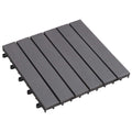 Tile de Decking 10 pcs Gris 30 x 30 cm Madera de Acacia