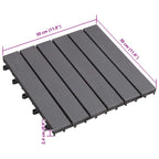 Tile de Decking 10 pcs Gris 30 x 30 cm Madera de Acacia