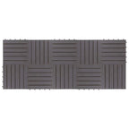 Tile de Decking 10 pcs Gris 30 x 30 cm Madera de Acacia