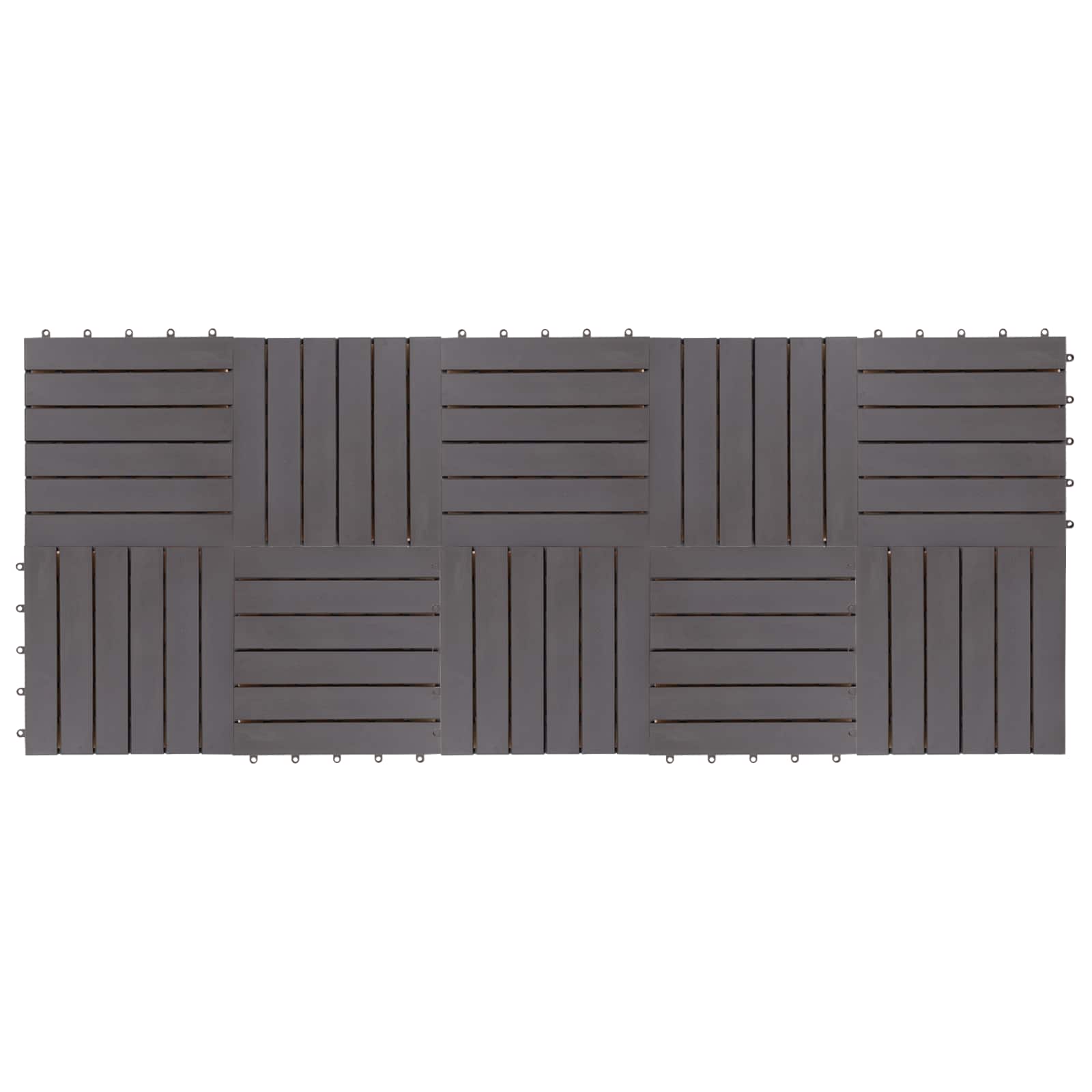 Tile de Decking 10 pcs Gris 30 x 30 cm Madera de Acacia