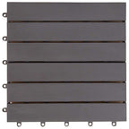 Tile de Decking 10 pcs Gris 30 x 30 cm Madera de Acacia