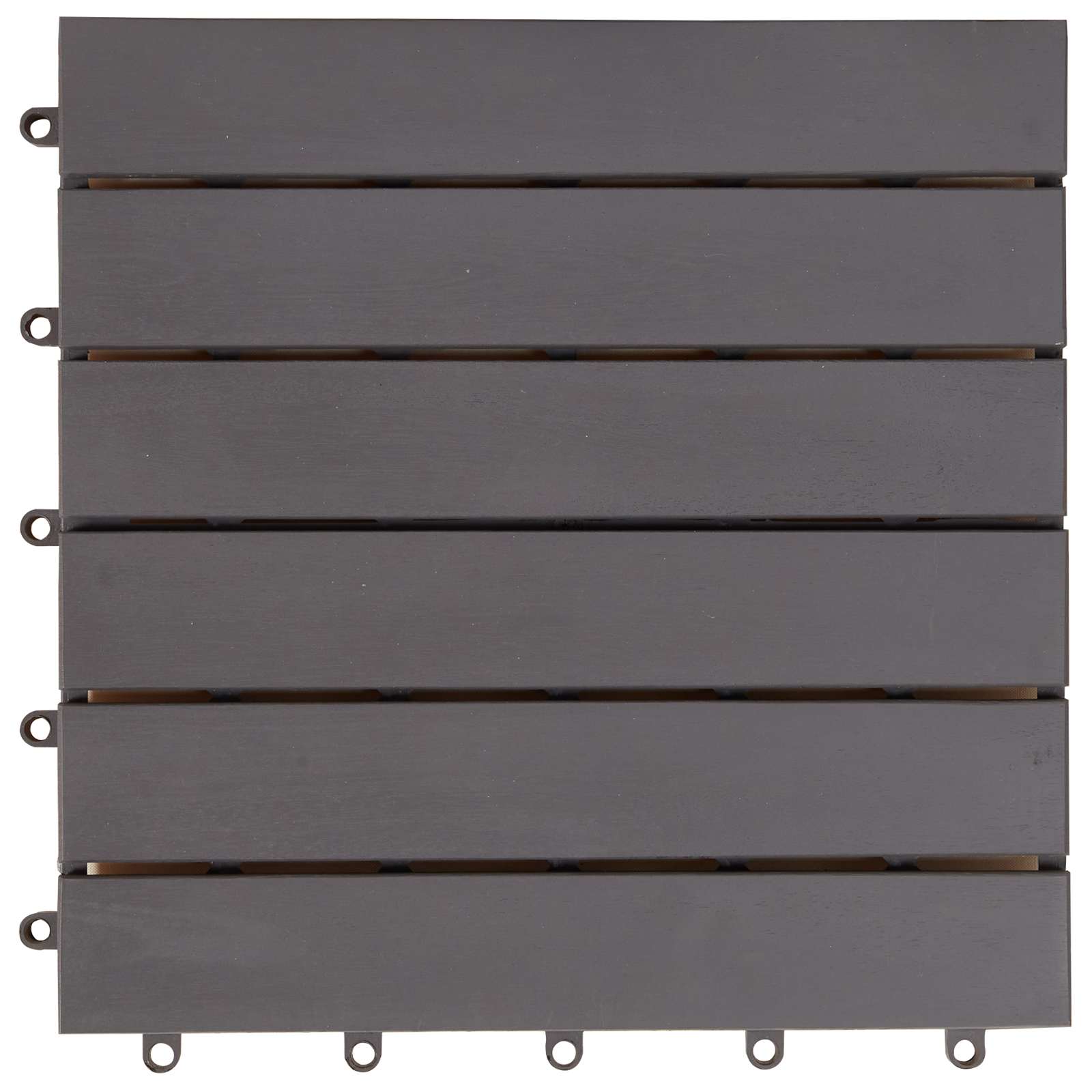 Tile de Decking 10 pcs Gris 30 x 30 cm Madera de Acacia