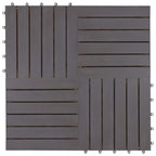 Tile de Decking 10 pcs Gris 30 x 30 cm Madera de Acacia