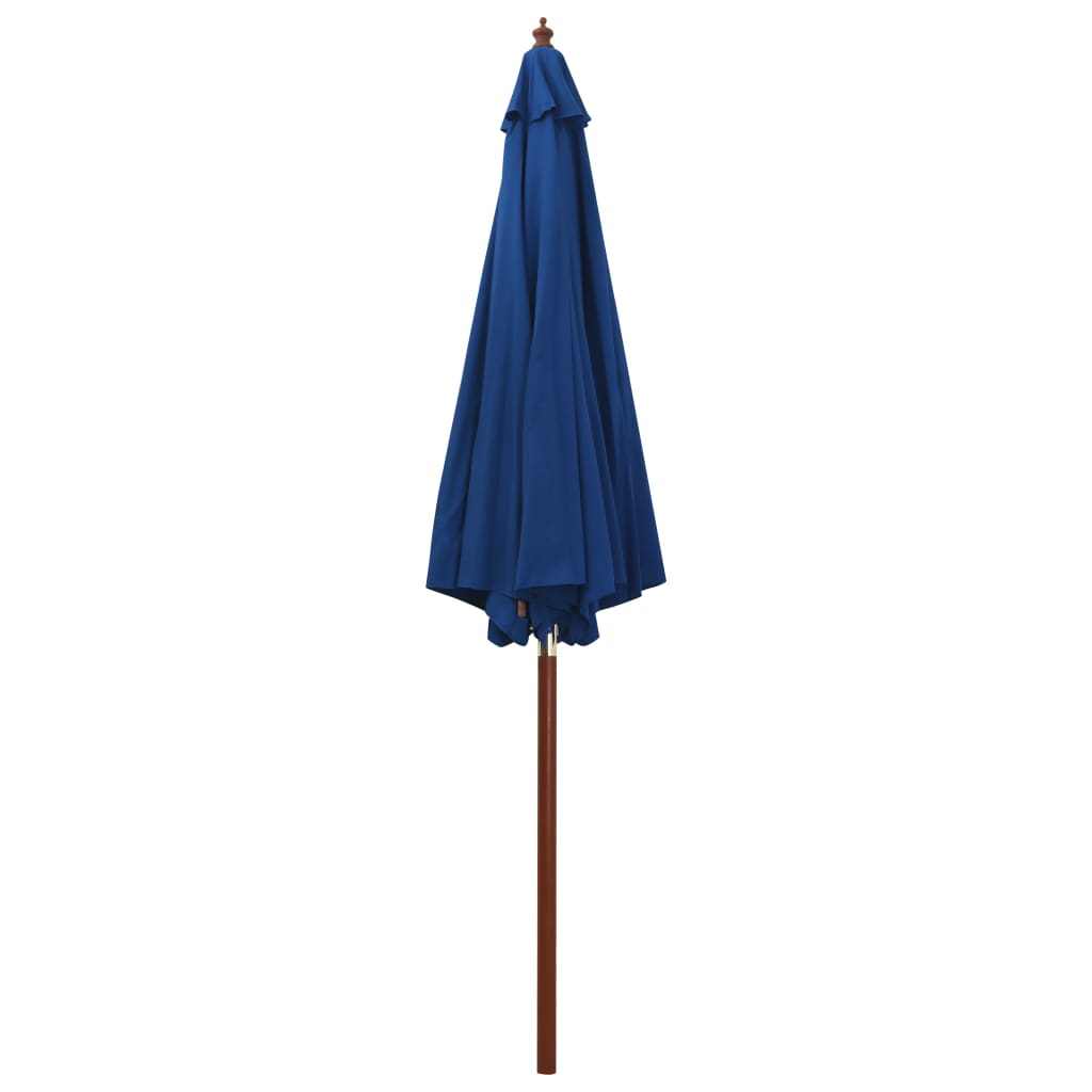 Sombrilla de jardín con palo de madera azul 300x258 cm