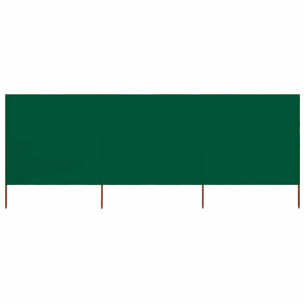 Paravientod de playa de 3 paneles tela verde 400x160 cm