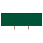 Paravientod de playa de 3 paneles tela verde 400x160 cm