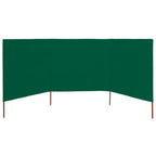 Paravientod de playa de 3 paneles tela verde 400x160 cm