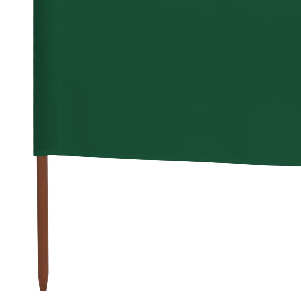 Paravientod de playa de 3 paneles tela verde 400x160 cm