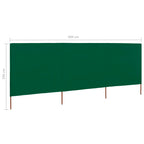 Paravientod de playa de 3 paneles tela verde 400x160 cm