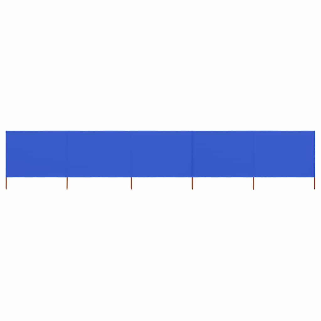 Paravientos de 5 paneles tela azul celeste 600x120 cm