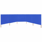Paravientos de 5 paneles tela azul celeste 600x120 cm