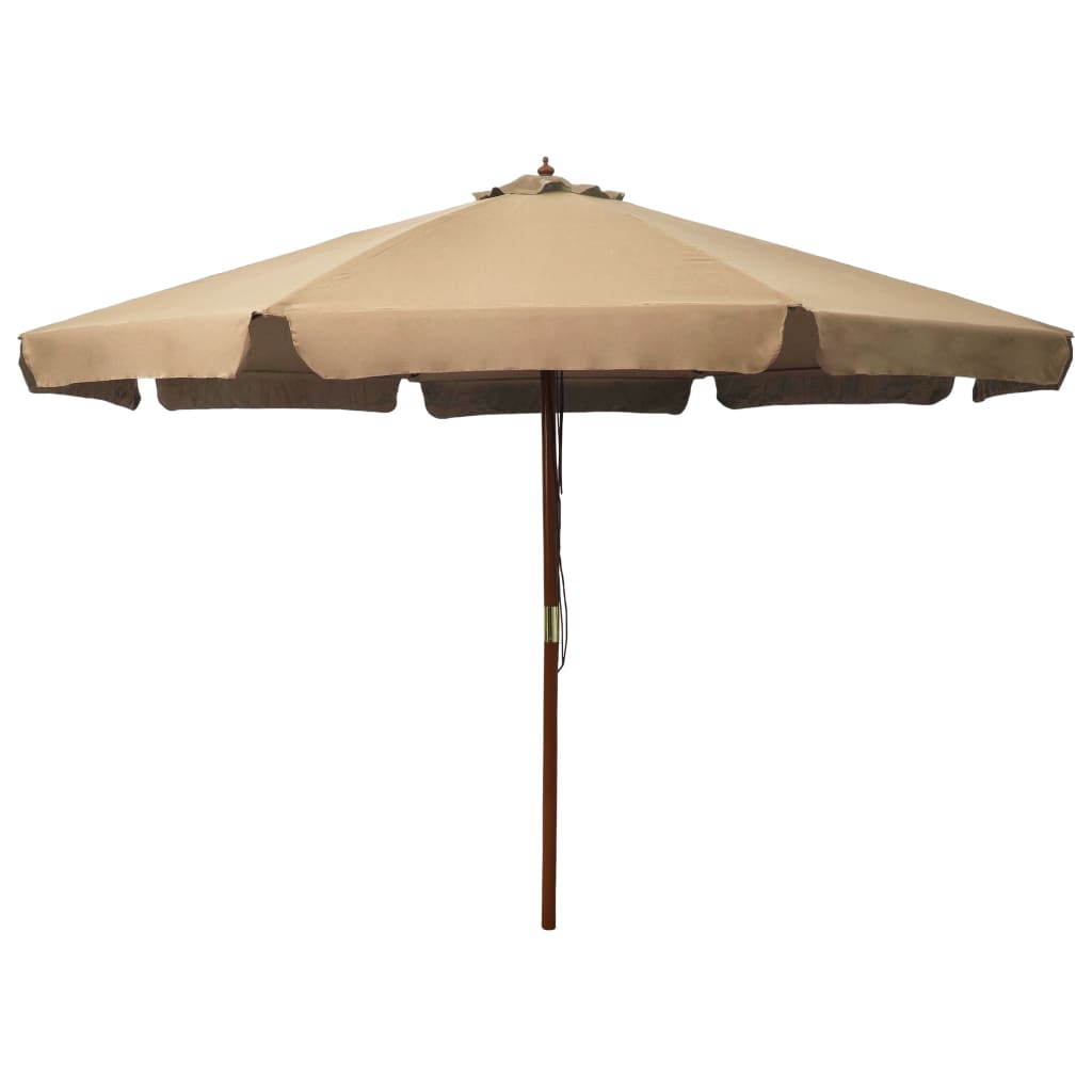 Sky blue garden parasol with wooden pole 330 cm