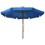 Sombrilla de jardín con palo de madera azul celeste 330 cm