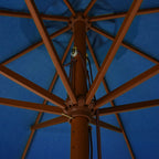 Sombrilla de jardín con palo de madera azul celeste 330 cm