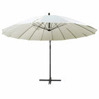 Sombrilla colgante con palo de aluminio blanco 3 m