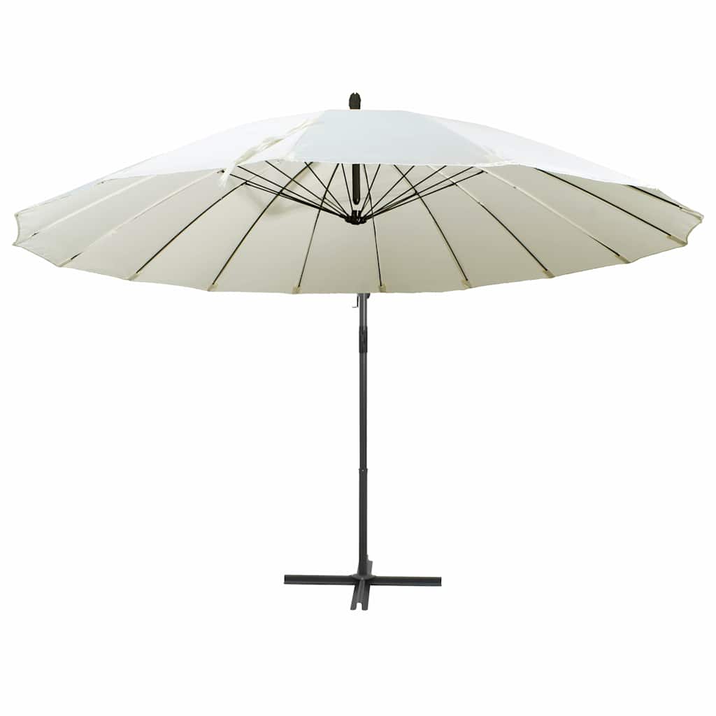 Sombrilla colgante con palo de aluminio blanco 3 m